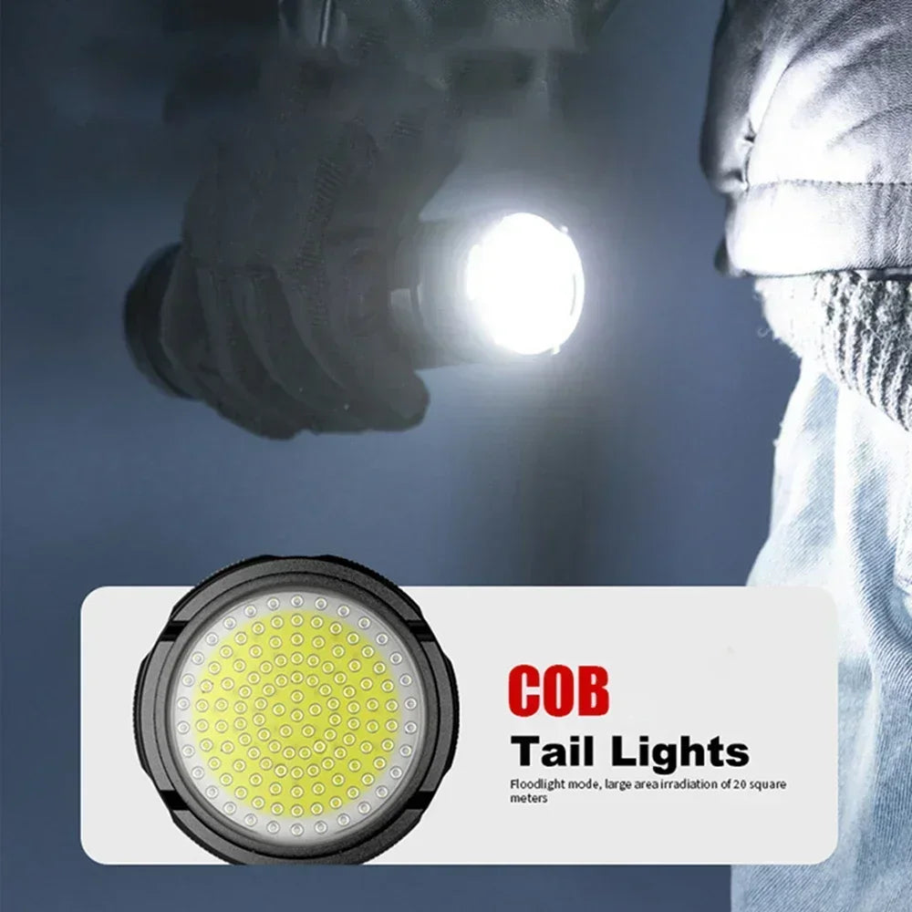 Ultra Bright LED Flashlight Powerful Tactical Torch 15000mah Built-in