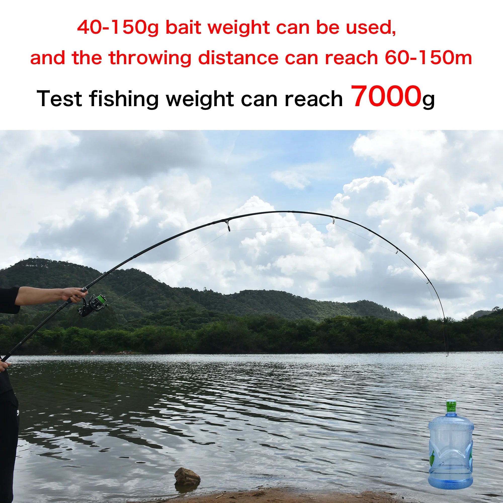 NNEOBA 2-Tips 4.2m Carbon Fiber Carp Fishing Rod Grey