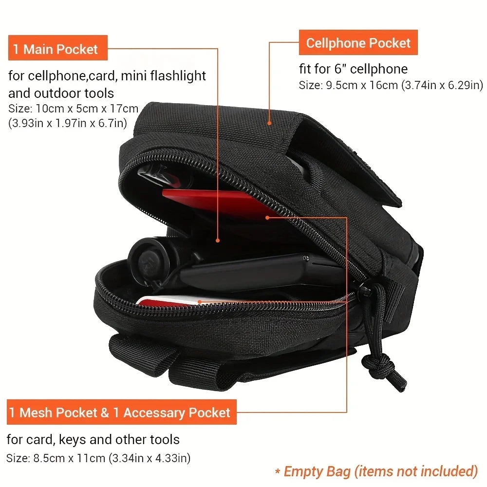 Waist Bag EDC Tool Bag Vest Pouch Mobile Phone Bag Waterproof Sport