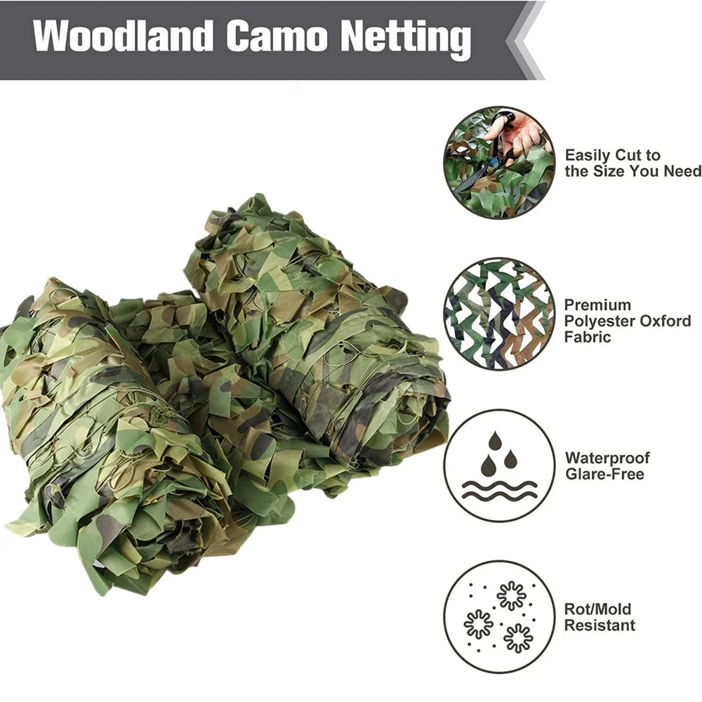 3Mx5M/4Mx6M Hunting Camouflage Nets Woodland Training Camo Netting Car