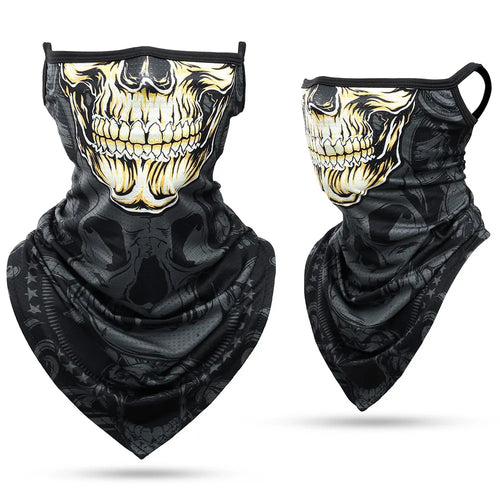 3D Skull Summer Bandana Hanging Ear Triangle Scarf Cycling Hiking