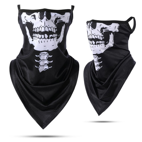 3D Skull Summer Bandana Hanging Ear Triangle Scarf Cycling Hiking