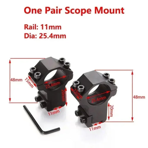2PCS Hunting Rifle Scope Mount Ring for Dia 25.4mm 30mm Tube Scopes