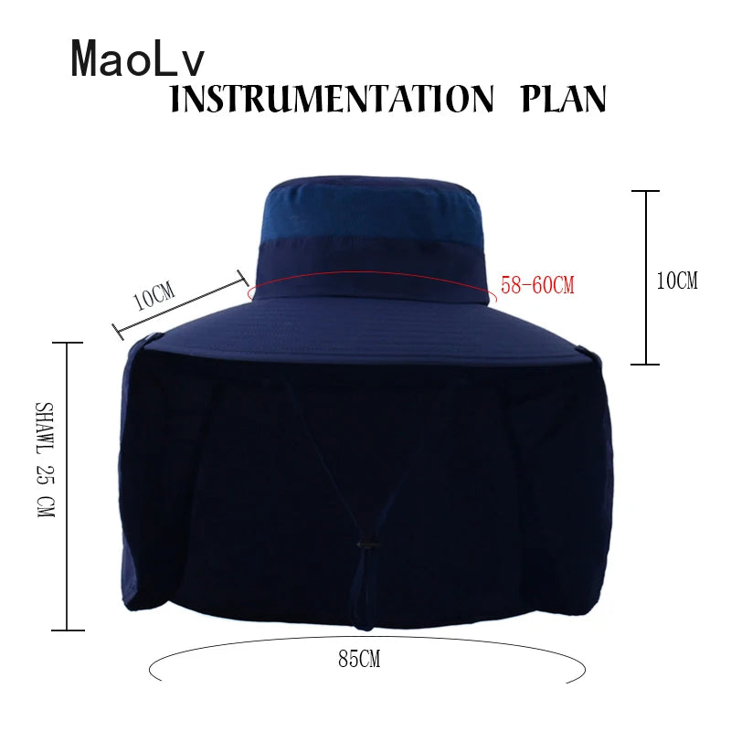 Chapeau d'été UV Double Couche - Protection Solaire pour Pêche et Chasse - Confort et Style en Plein Air