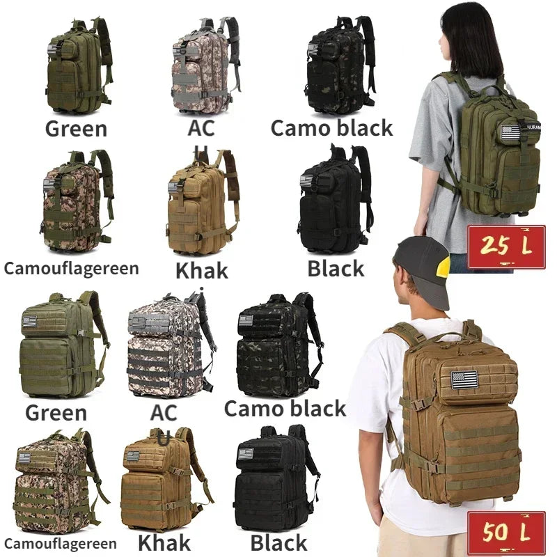 25L/50L Tactical Backpack Molle Bag Outdoor Bags Backpack for Hiking