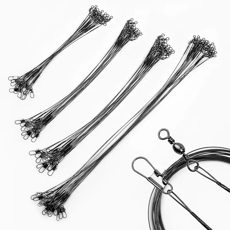 20PC Anti Bite Steel Fishing Line 15/20/25/30cm Steel Wire Leader With