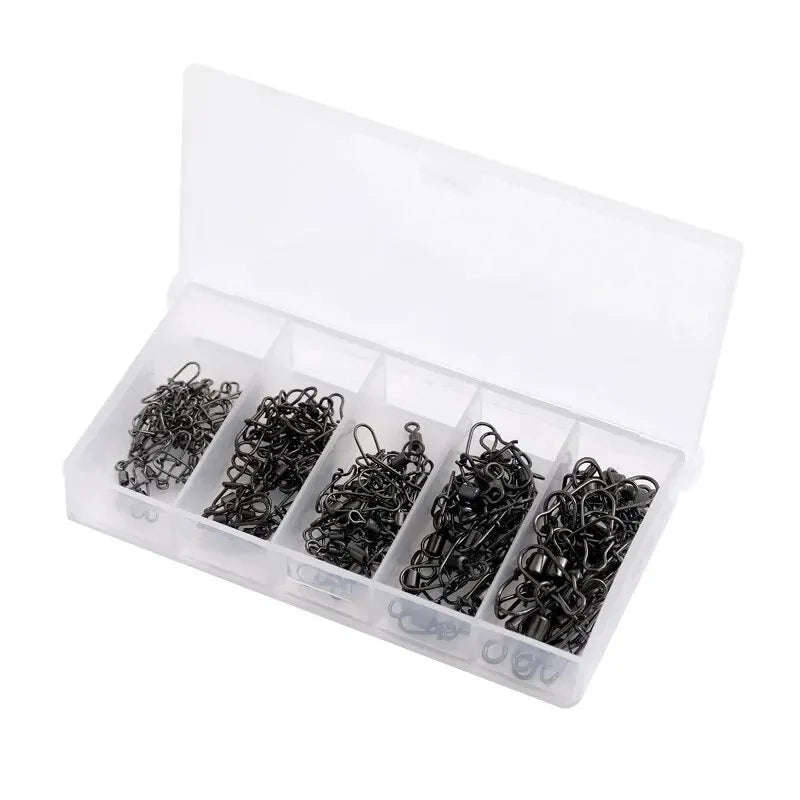 Connecteur de Pêche en Acier Inoxydable - 50pcs Roulement à Billes Pivotant