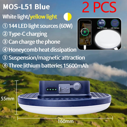MOSLIGHTING Lampe de Camping Rechargeable - Éclairez vos Aventures en Plein Air