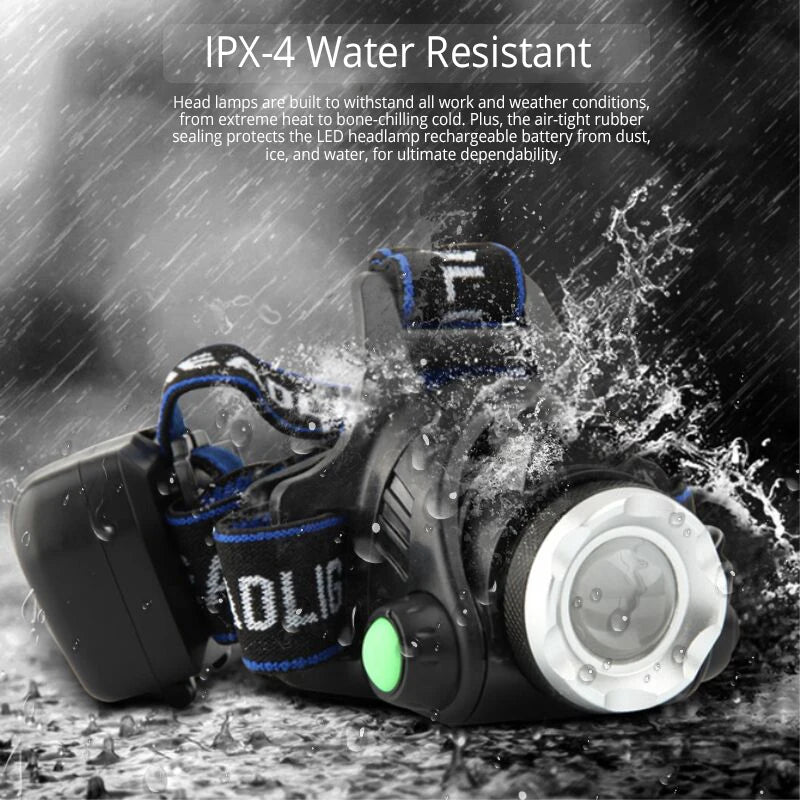 Powerful LED Headlamp Telescopic Zoomable Head Torch Outdoor