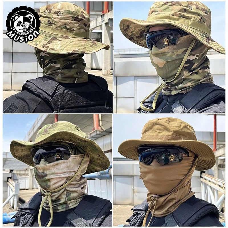 Musion Chapeau Boonie avec Balaclava - Chapeau Pliable et Protecteur contre le Soleil