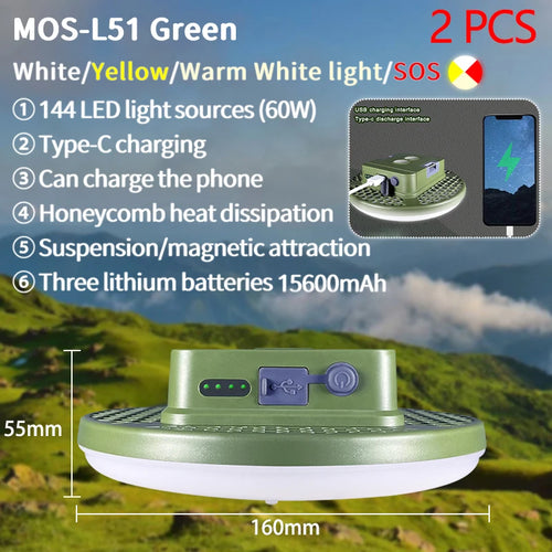 MOSLIGHTING Lampe de Camping Rechargeable - Éclairez vos Aventures en Plein Air