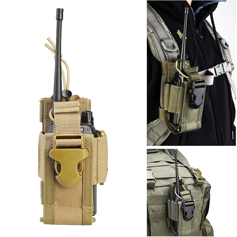 New Tactical Adjustable Walkie Talkie Holder Radio Pouch Hunting
