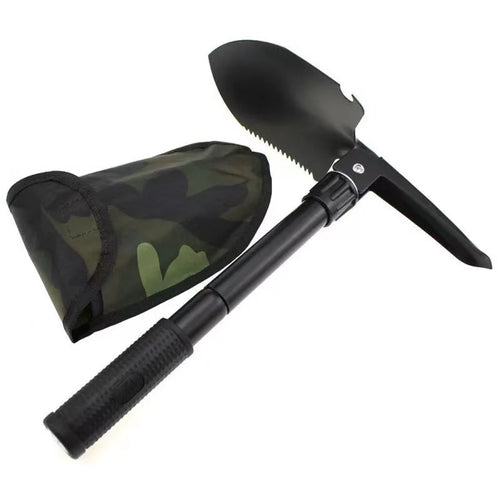Military Small Folding Camping Shovel, Mini Compact Pickaxe with