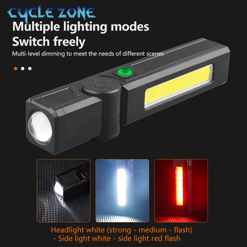 LumiFlash Lampe Pliable COB Puissante - Torche de Camping et de Travail