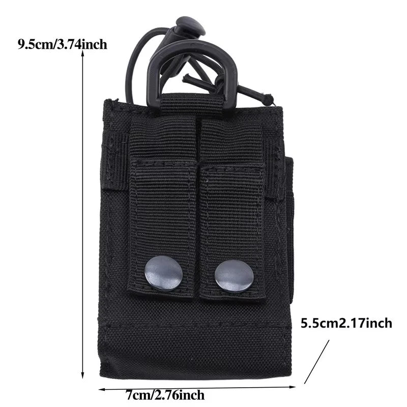 DIZETION Tactical Radio Pouch Hunting Walkie Talkie Holder Interphone