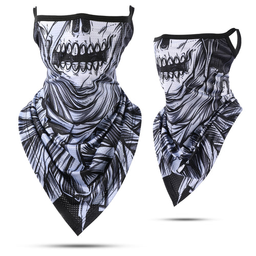 3D Skull Summer Bandana Hanging Ear Triangle Scarf Cycling Hiking