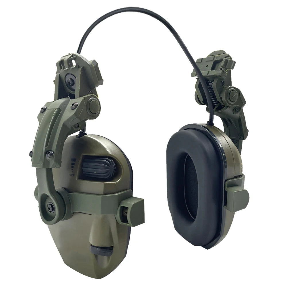 Active Helmet Mounted Earmuffs For Shooting Electronic Hearing