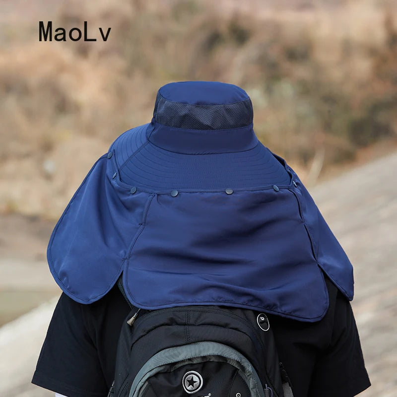 Chapeau d'été UV Double Couche - Protection Solaire pour Pêche et Chasse - Confort et Style en Plein Air