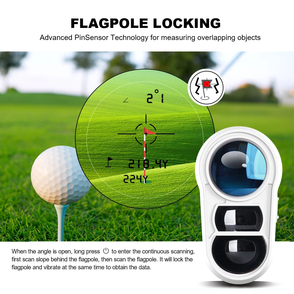 REVASRI Golf Laser Rangefinder 600M Telescope with Flag-Lock Slope Pin