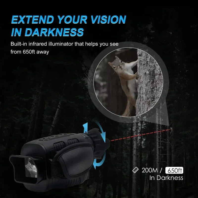 Monoculaire Vision Nocturne HD 1080P Zoom 5X Infrarouge