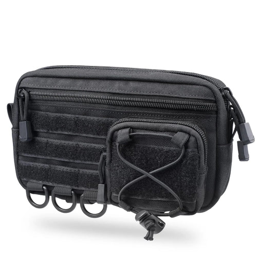 Tactical Molle Horizontal Admin Pouch with Front Drawstring Pocket EMT