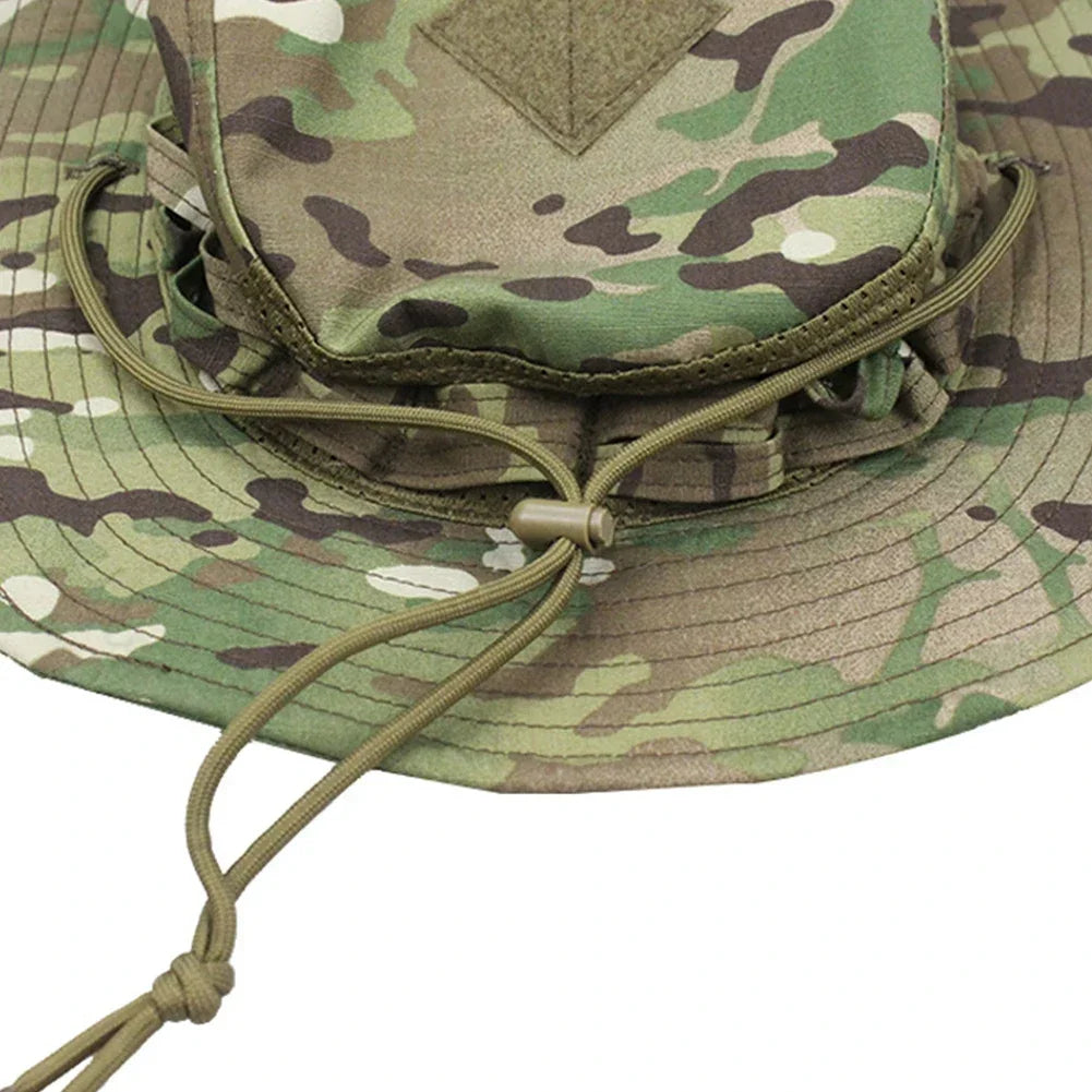Chapeau Boonie Camouflage Tactique - Large Visière, Idéal pour les Hommes en Plein Air