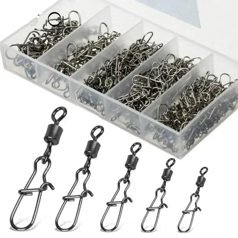 Connecteur de Pêche en Acier Inoxydable - 50pcs Roulement à Billes Pivotant