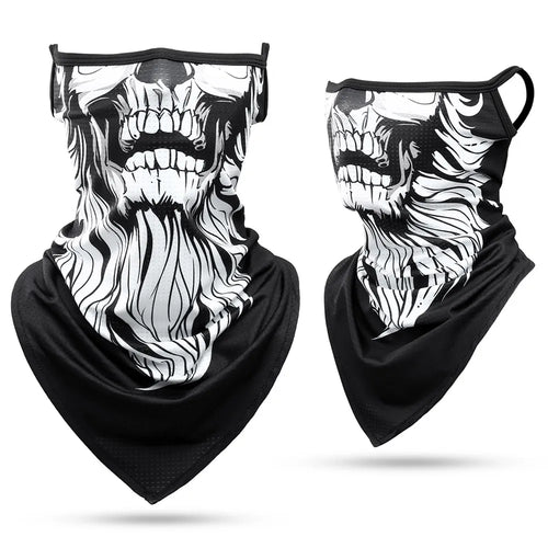 3D Skull Summer Bandana Hanging Ear Triangle Scarf Cycling Hiking