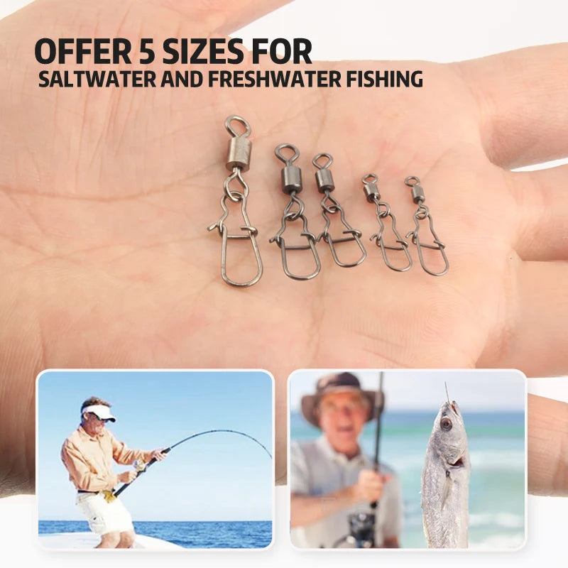 50pc/box Stainless Steel Fishing Connector Pin 4# 6# 8#10#12# Bearing