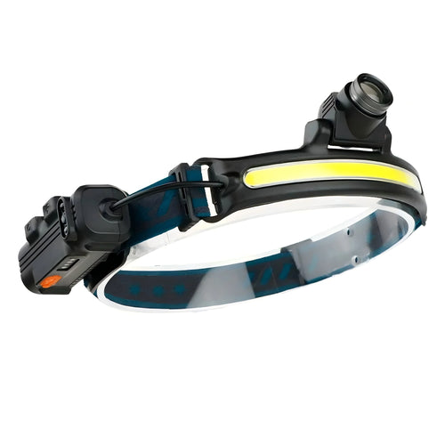 Powerful LED Sensor Headlamp Zoom COB Headlight Rechargeable Head