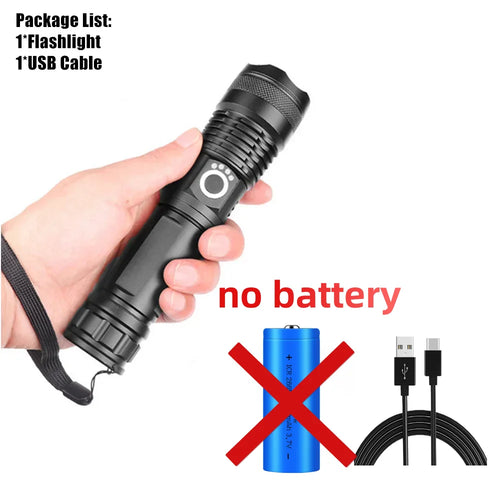 Rechargeable LED Flashlights 90000 Lumens Super Bright Zoomable