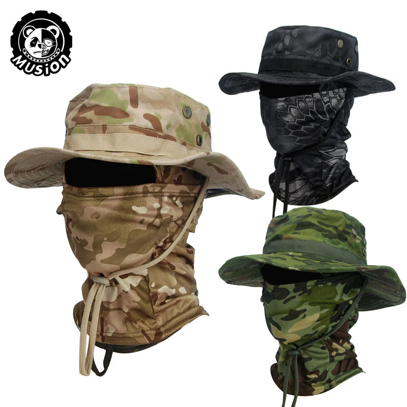 Musion Chapeau Boonie avec Balaclava - Chapeau Pliable et Protecteur contre le Soleil