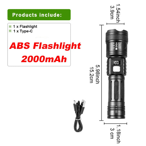 30000000LM High Power LED Flashlight Most Bright Tactical Torch
