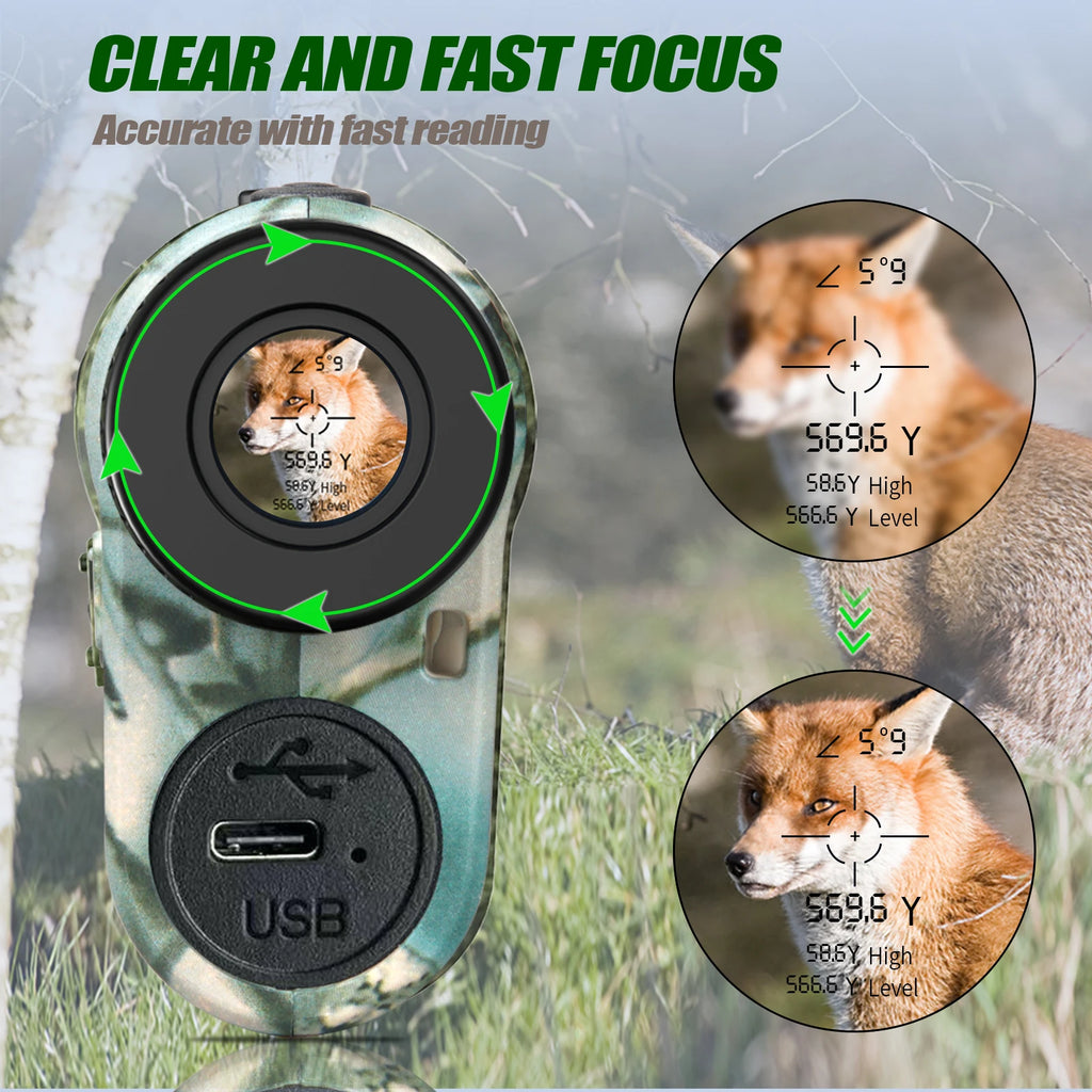 REVASRI Hunting Laser Rangefinder 1000 Yards with Rechargeable Battery