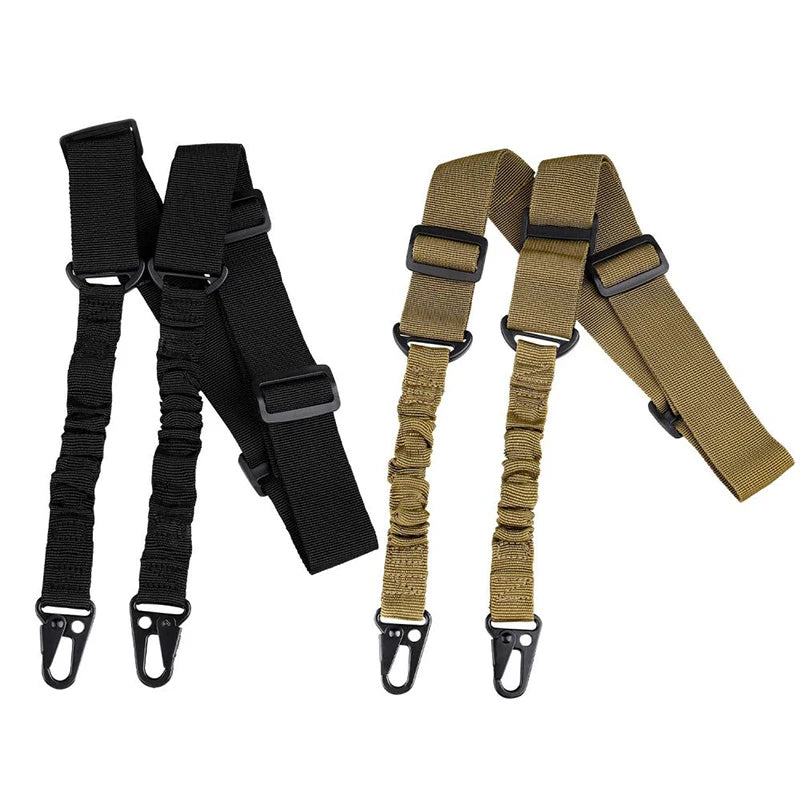 Tactical Two Points Sling Bungee Shoulder Strap Durable Nylon Rifle