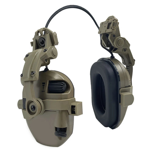 Active Helmet Mounted Earmuffs For Shooting Electronic Hearing