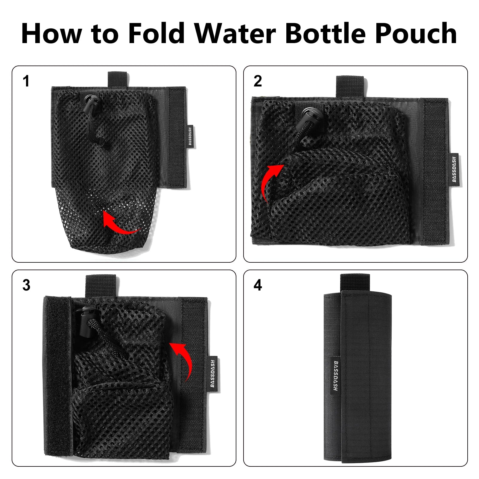 Bassdash Water Bottle Pouch with Molle Straps Belt Clip Carabiner