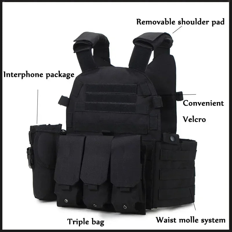 6094 Military Tactical Vest Body Armor Combat Army CS Gear Hunting