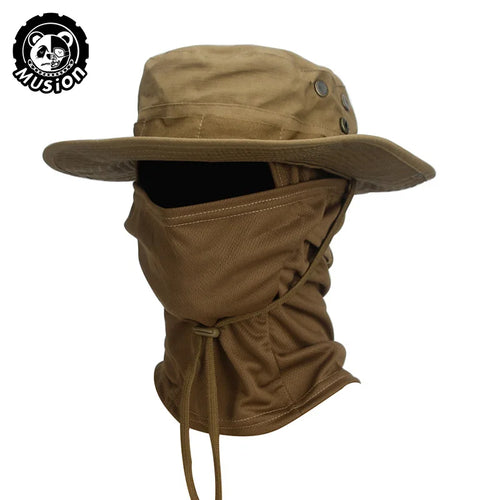 Musion Chapeau Boonie avec Balaclava - Chapeau Pliable et Protecteur contre le Soleil