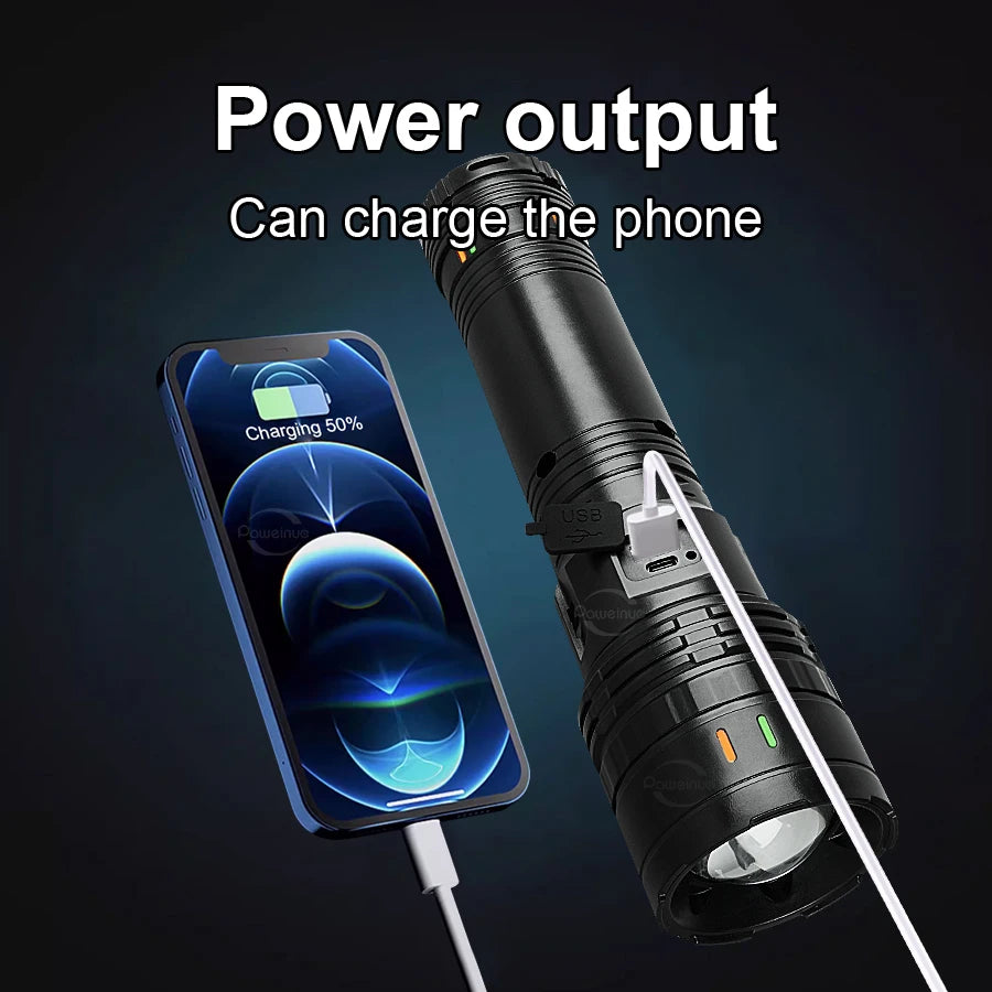 30000000LM High Power LED Flashlight Most Bright Tactical Torch