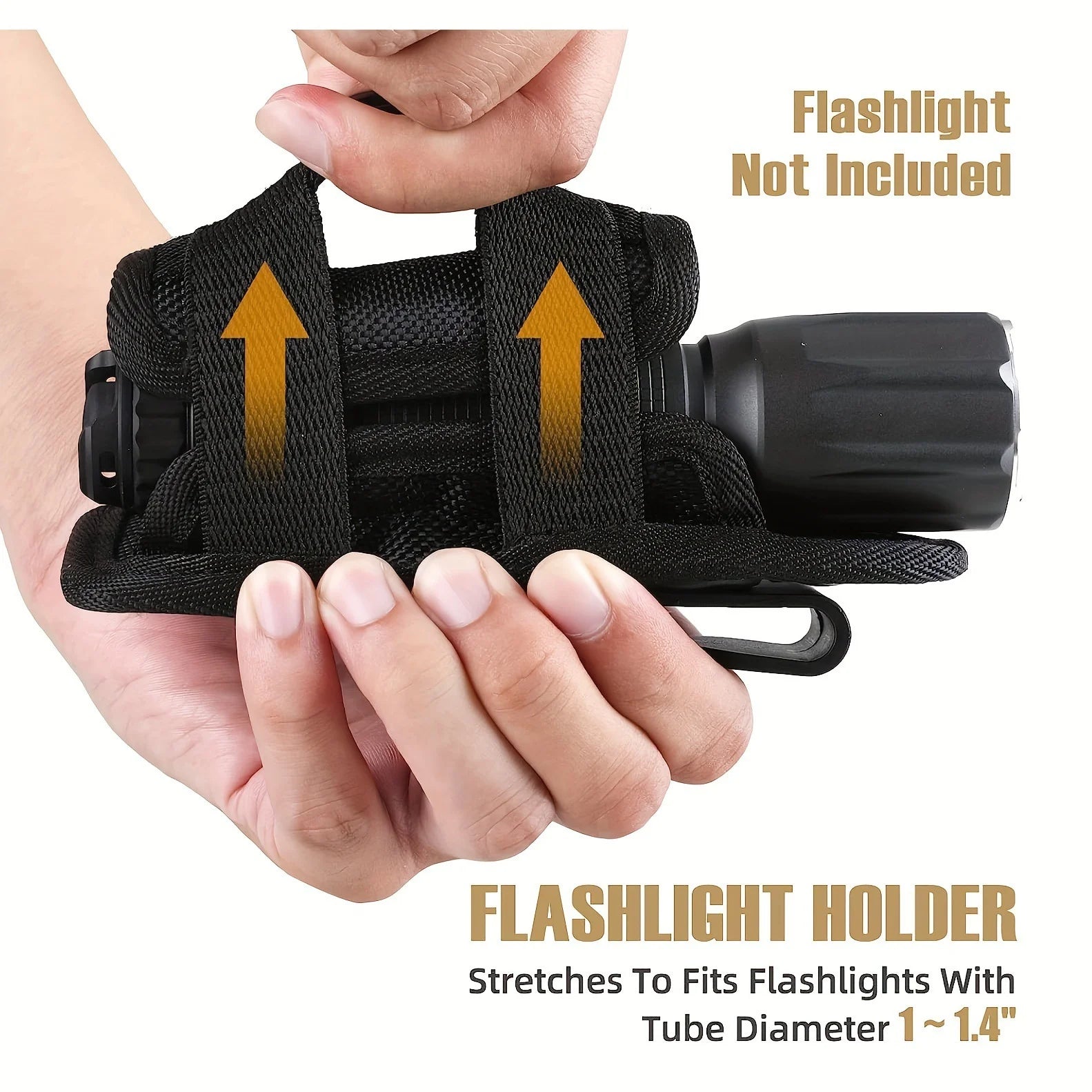 Tactical Flashlight Pouch Holster, Rotatable Holder Belt Clip Tactical