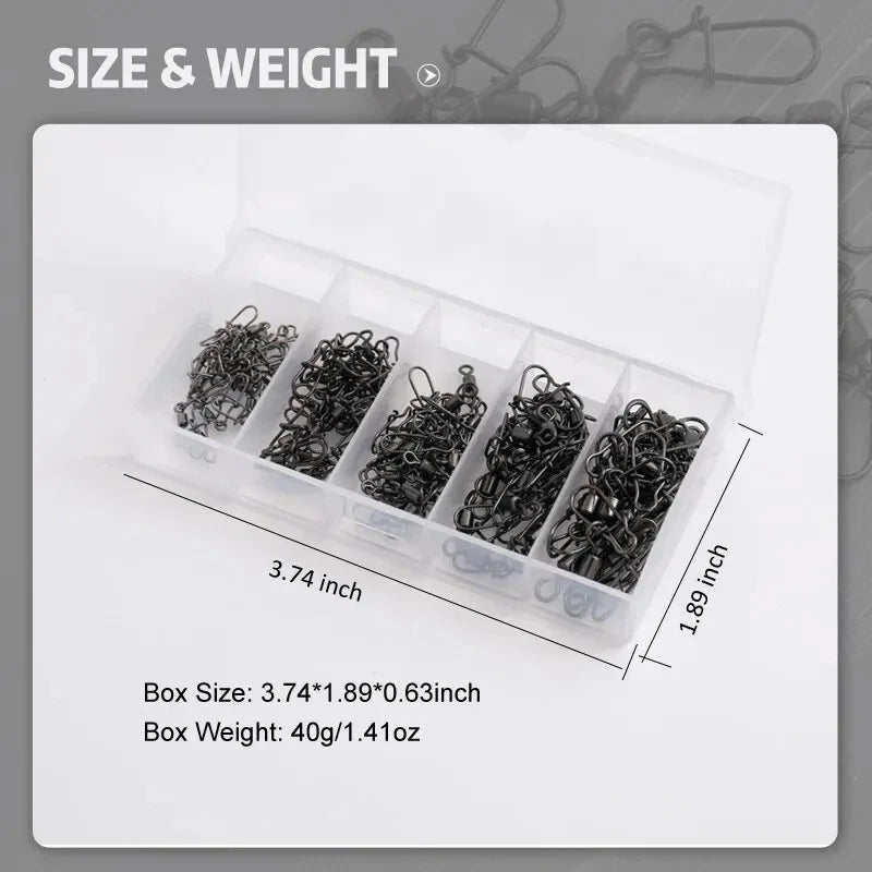 Connecteur de Pêche en Acier Inoxydable - 50pcs Roulement à Billes Pivotant