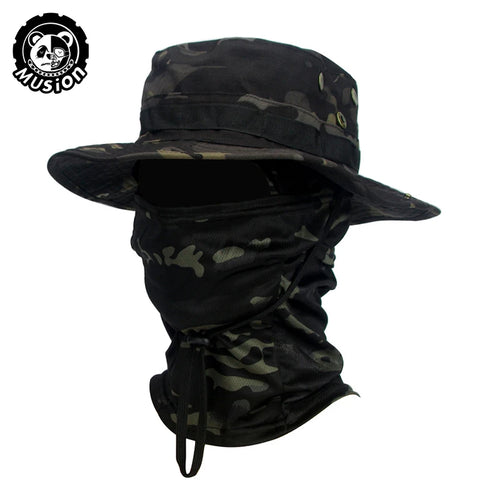 Musion Chapeau Boonie avec Balaclava - Chapeau Pliable et Protecteur contre le Soleil