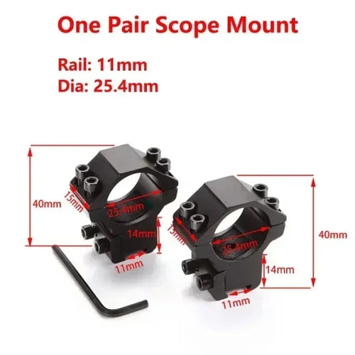2PCS Hunting Rifle Scope Mount Ring for Dia 25.4mm 30mm Tube Scopes