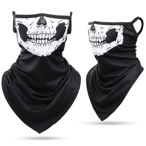 3D Skull Summer Bandana Hanging Ear Triangle Scarf Cycling Hiking