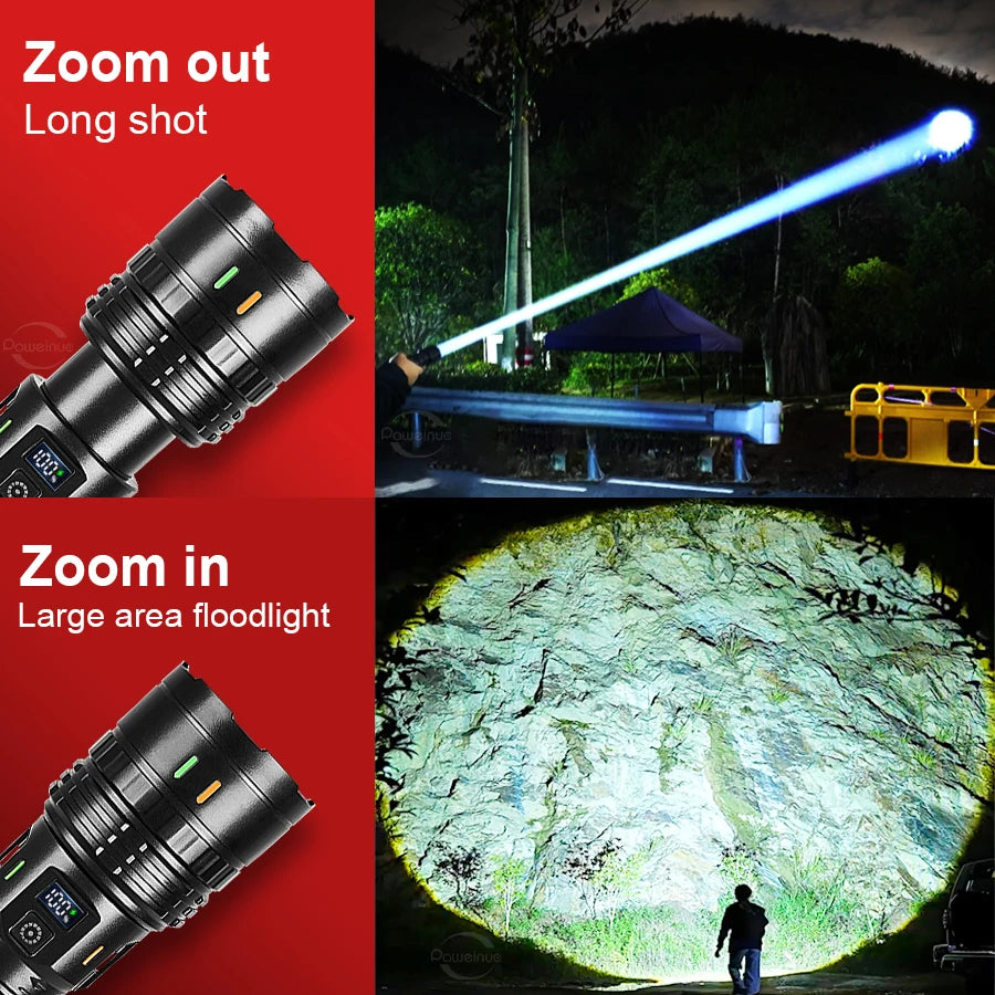 30000000LM High Power LED Flashlight Most Bright Tactical Torch
