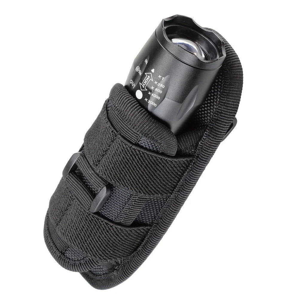 Tactical Flashlight Pouch Holster, Rotatable Holder Belt Clip Tactical
