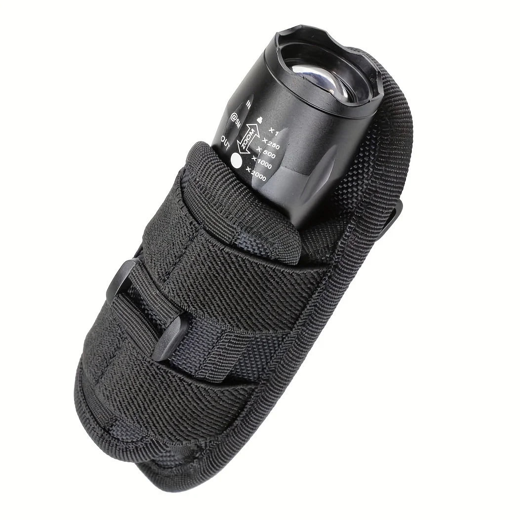 Tactical Flashlight Pouch Holster, Rotatable Holder Belt Clip Tactical