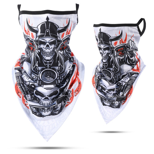 3D Skull Summer Bandana Hanging Ear Triangle Scarf Cycling Hiking