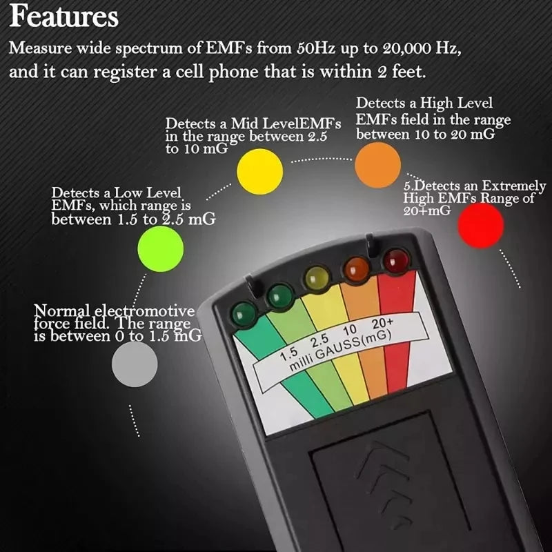 K2 Handheld LED EMF Meter Magnetic Field Ghost Hunting Detector